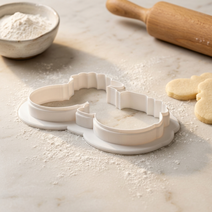 Floral Bicycle Cookie Cutter, 3D Printed Garden Theme