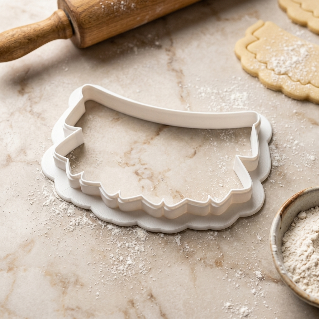 Banner Party Decor Rectangle Cookie Cutter, 3D Printed Shape Theme