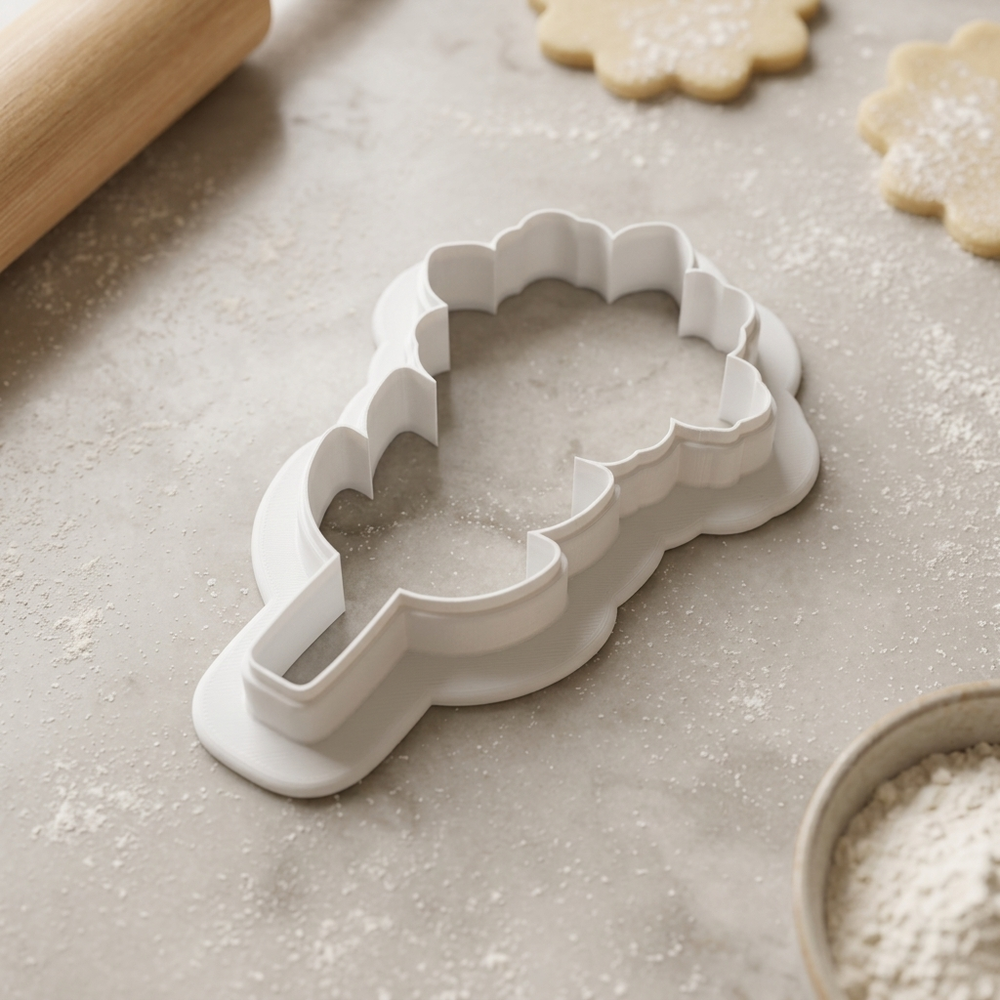Long Stem Wildflower Cookie Cutter, 3D Printed Garden Theme