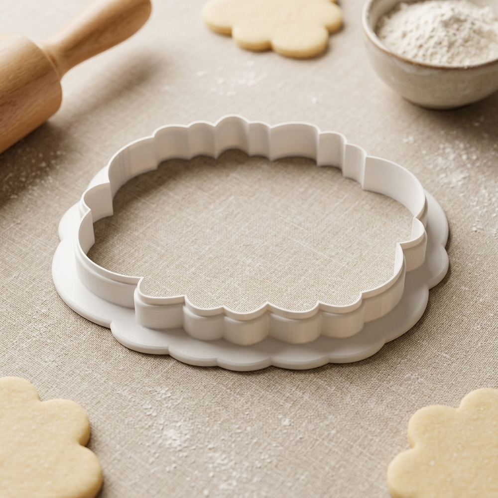 Swirly Vine Texture Roller Raised Design 9 Cookie Cutter, 3D Printed Cookie Theme