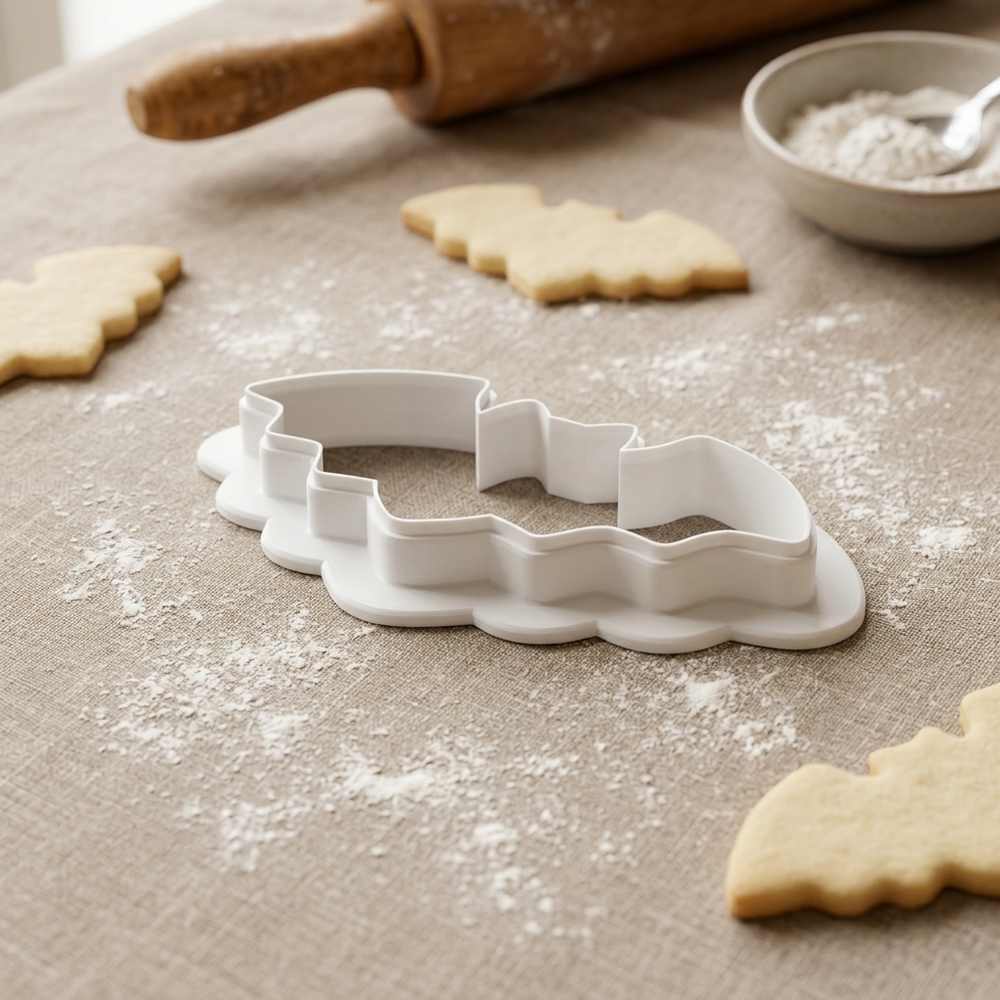 Chunky Bat Groovy Halloween Treat Cookie Cutter, 3D Printed Halloween Theme