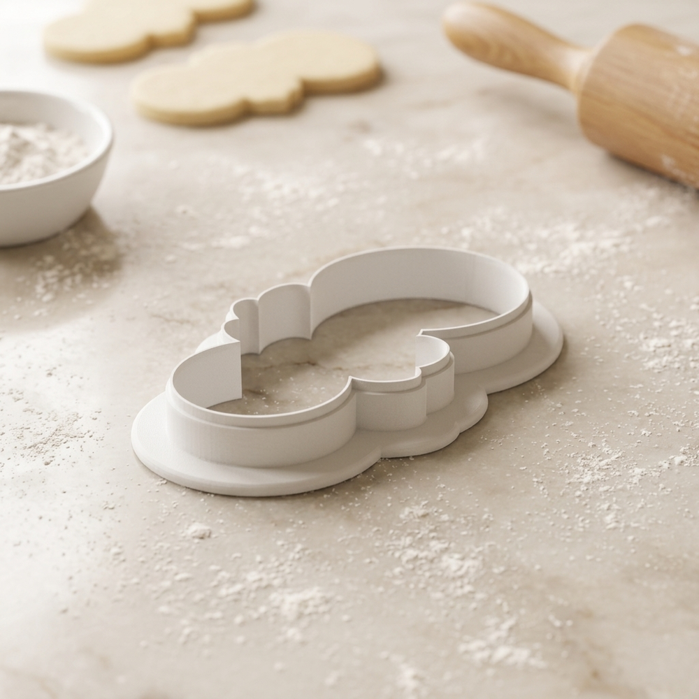 Greenery Rattle Cookie Cutter, 3D Printed Baby Shower Theme