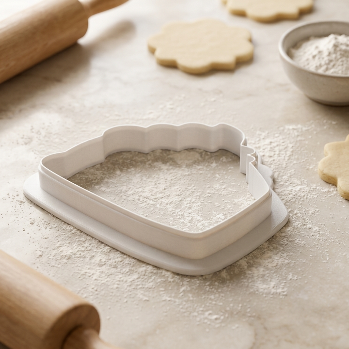 Slice Of Cake With Frosting Cookie Cutter, 3D Printed Birthday Theme