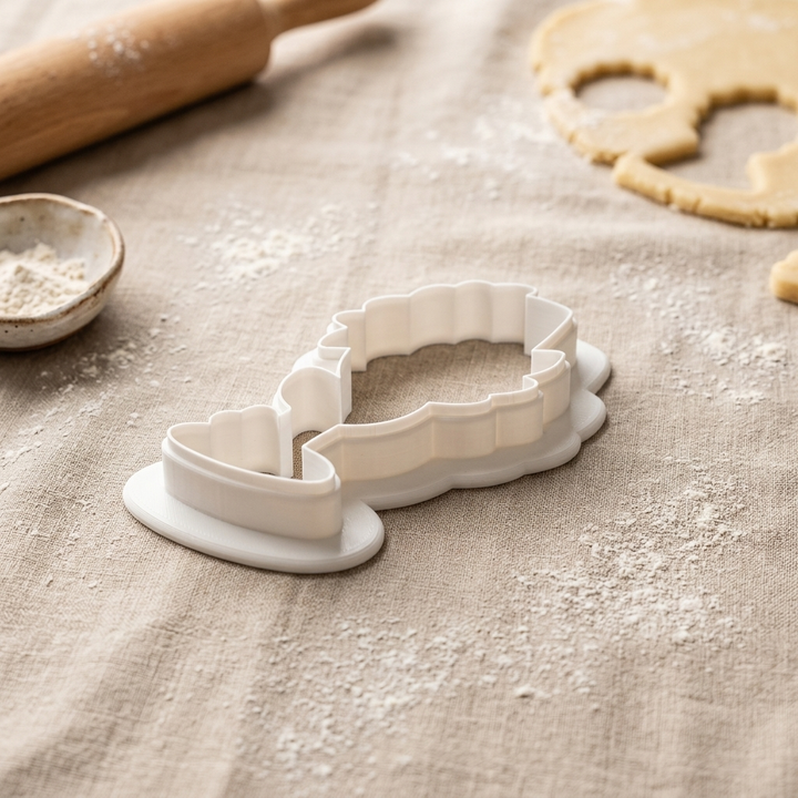 Floral Champagne Flute Cookie Cutter, 3D Printed Garden Theme