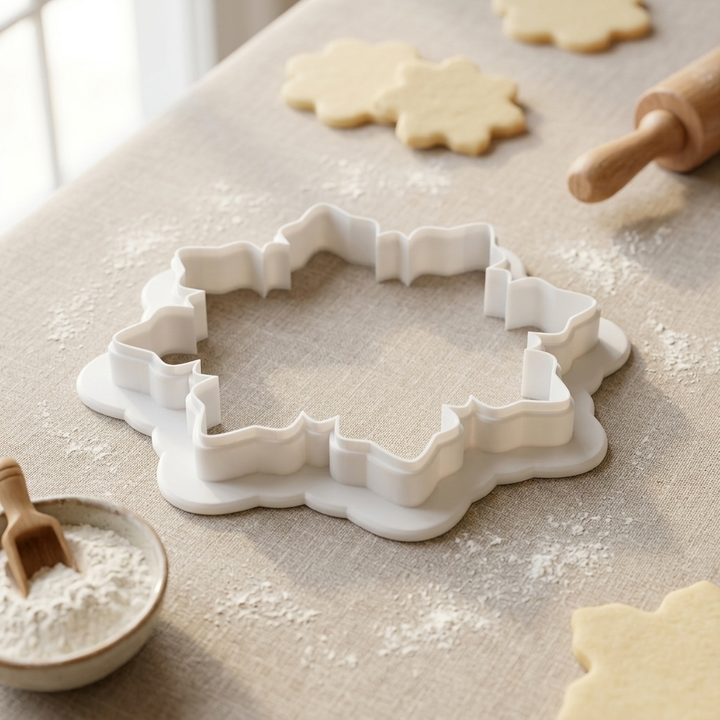 Paper Snowflake Cookie Cutter, 3D Printed Christmas Theme
