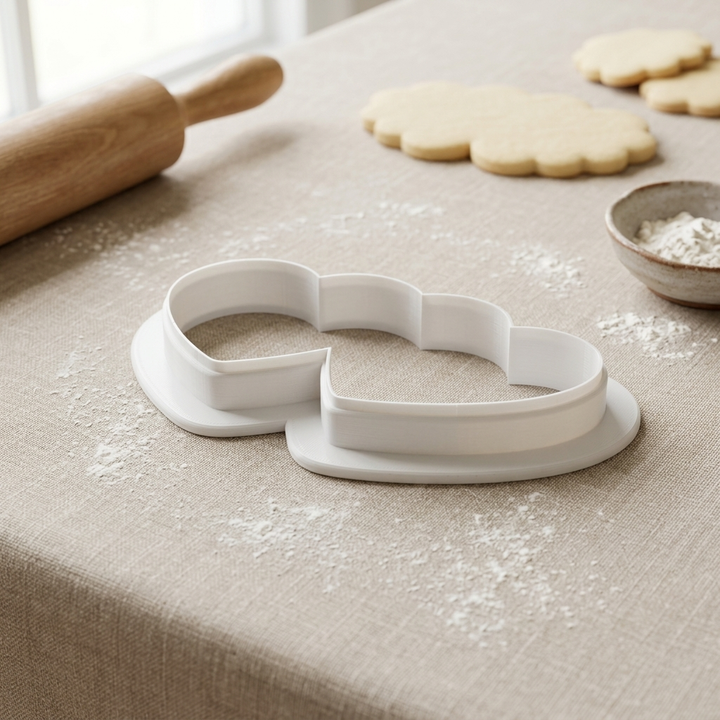 Nerdy Hearts 2 Piece Cookie Cutter, 3D Printed Valentine Theme