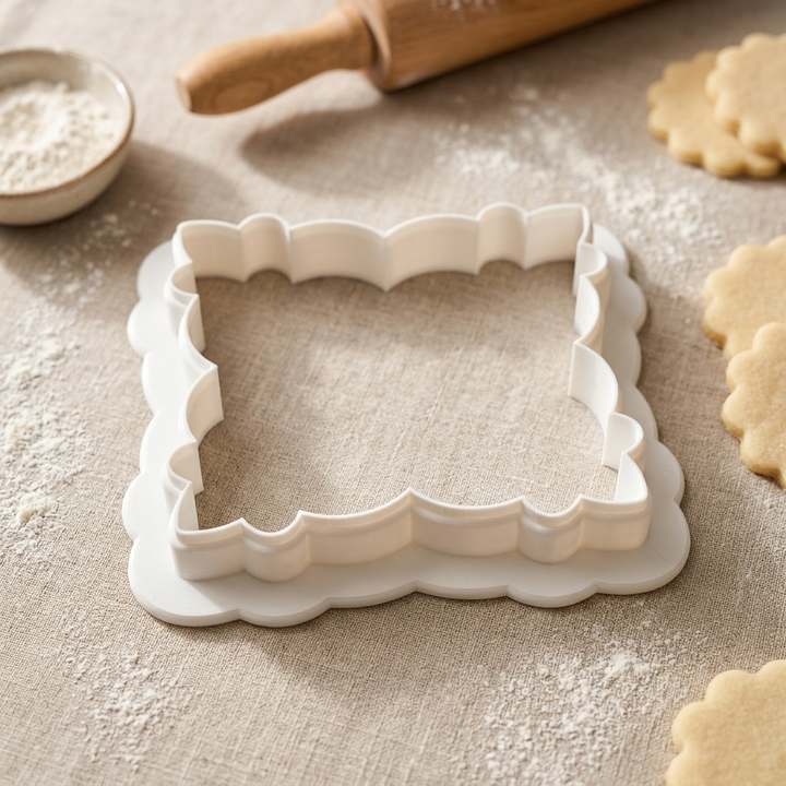 Floral Diamond Cookie Cutter, 3D Printed Garden Theme