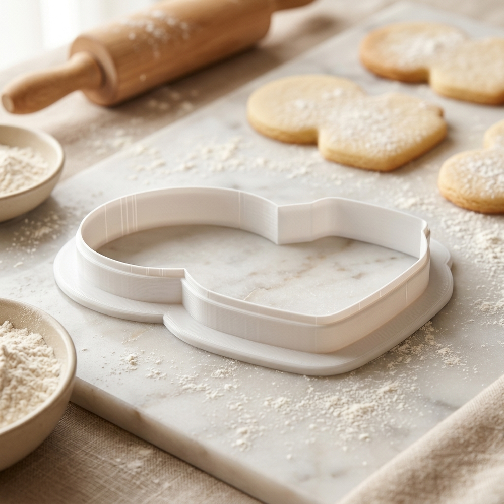 Milk And Cookies Valentine Food Pair Cookie Cutter, 3D Printed Valentine Theme