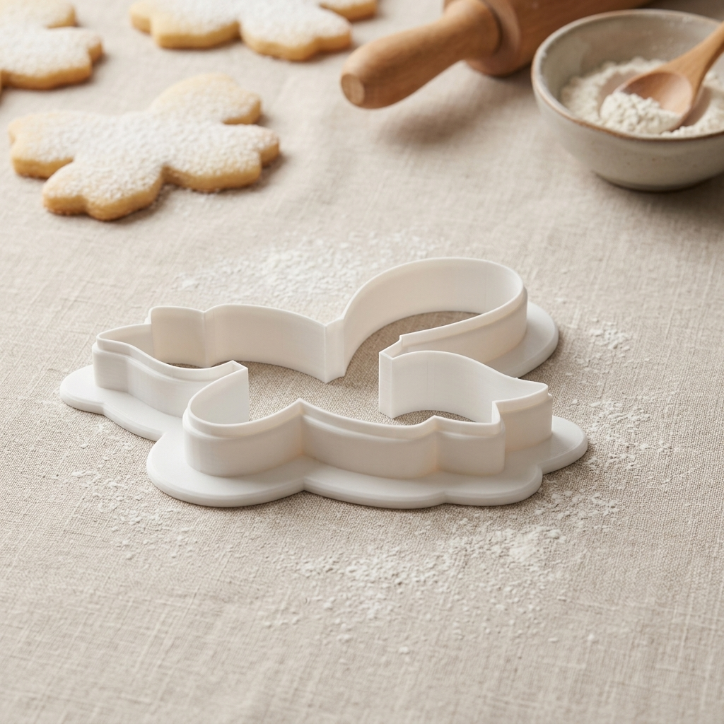 Whisk With Icing &amp; Banner Cookie Cutter, 3D Printed Food Theme