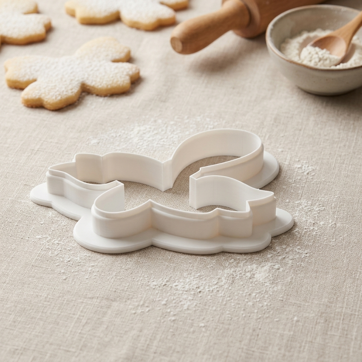 Whisk With Icing &amp; Banner Cookie Cutter, 3D Printed Food Theme
