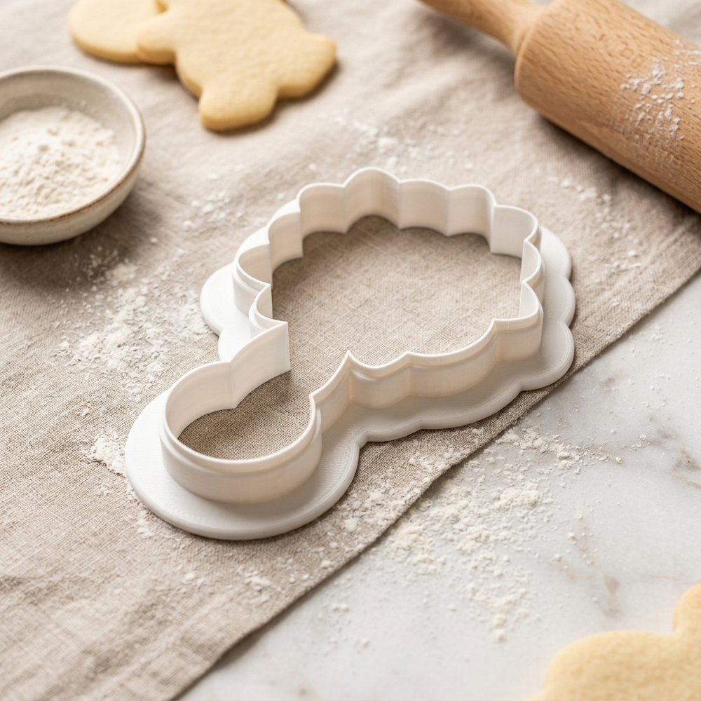 Rose Rattle Cookie Cutter, 3D Printed Baby Shower Theme