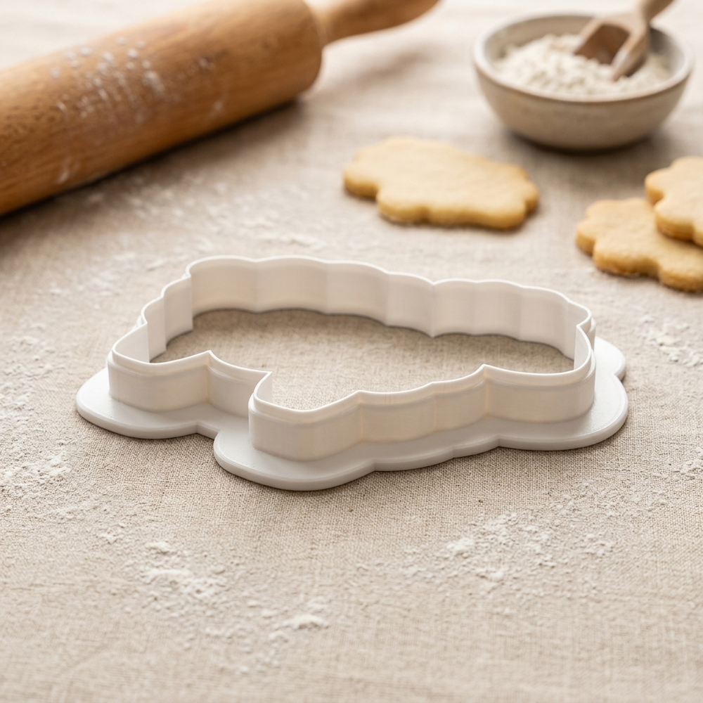 Spring Sheep Outline Cookie Cutter, 3D Printed Easter Theme