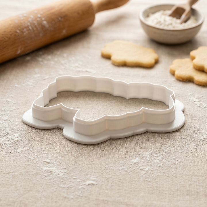 Spring Sheep Outline Cookie Cutter, 3D Printed Easter Theme