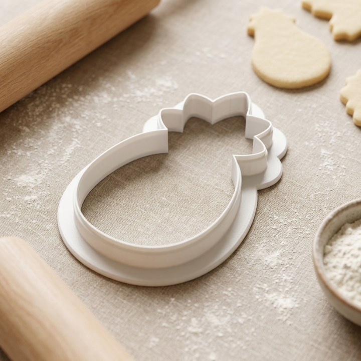 Cute Pineapple V2 Cookie Cutter, 3D Printed Cookie Theme