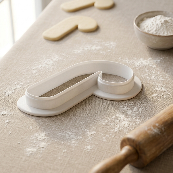 Candy Cane Cookie Cutter | 3D Printed | Christmas | Fondant &amp; Cookie Dough
