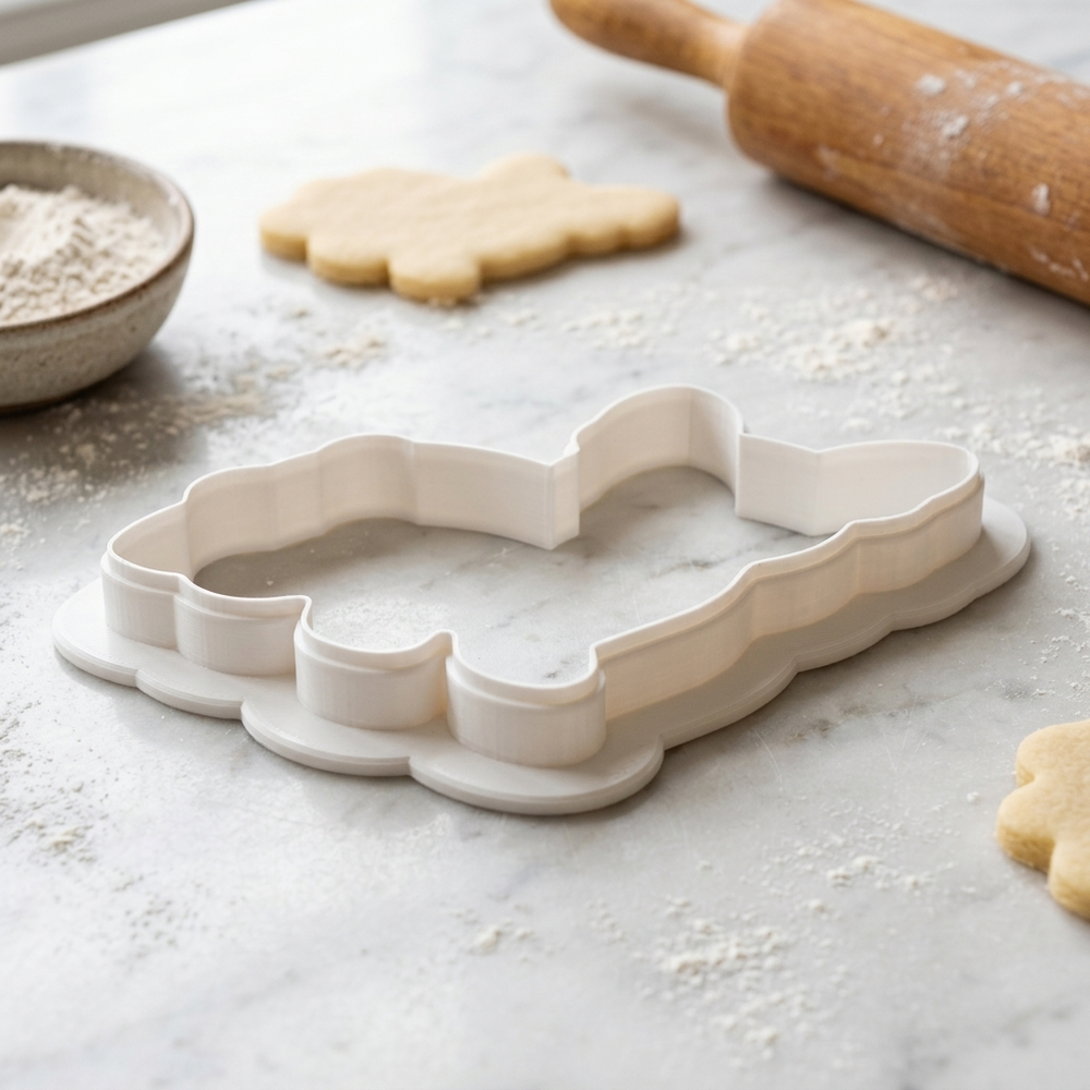 French Bulldog Dog With Bone Detailed Cookie Cutter, 3D Printed Food Theme