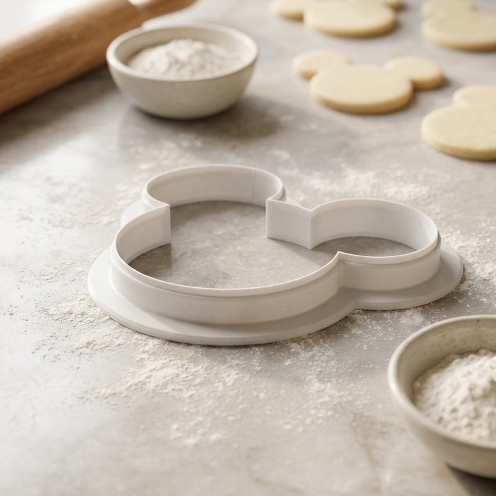 Mouse Ears Icing Transfer Sheets Piping Template Cookie Cutter, 3D Printed Cookie Theme
