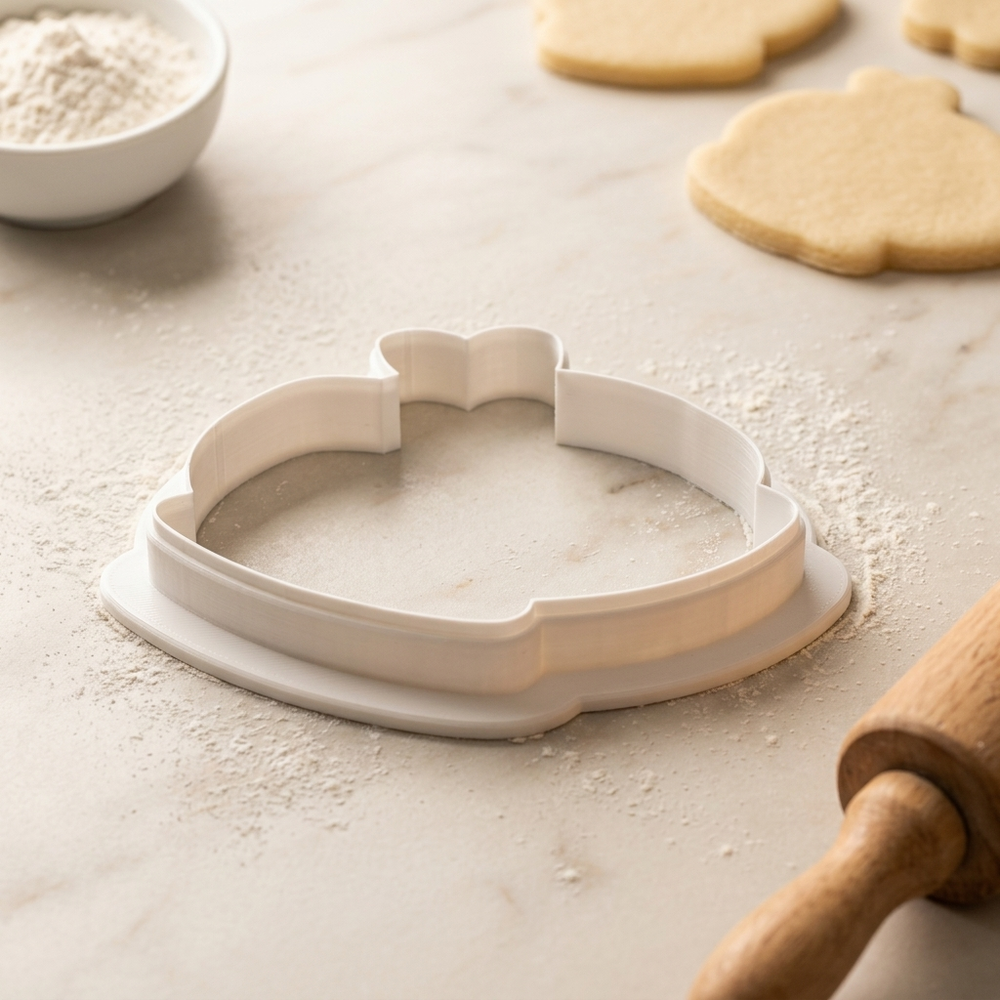 Yarn Bowl with Needles Cookie Cutter, 3D Printed Craft Theme