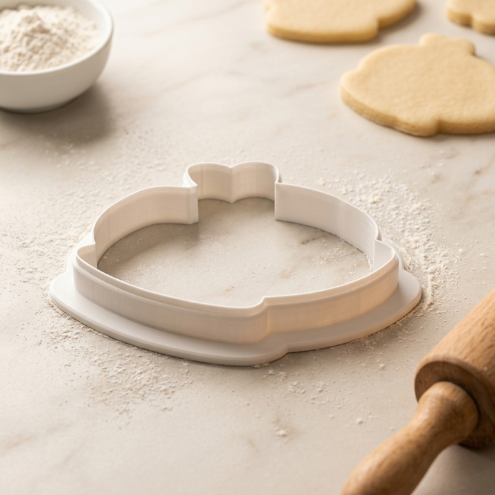 Yarn Bowl with Needles Cookie Cutter, 3D Printed Craft Theme