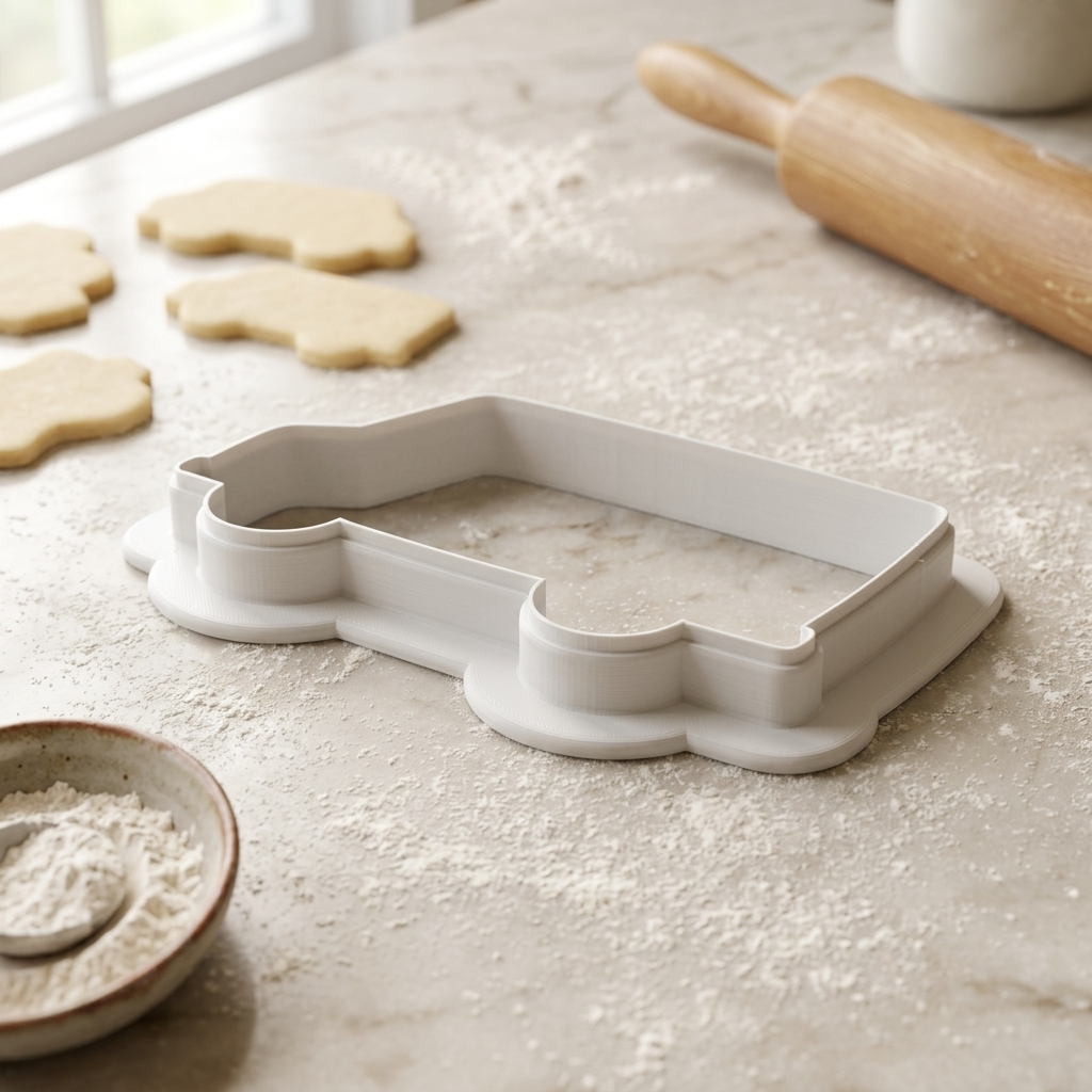 Bookmobile Cookie Cutter, 3D Printed Book Lover Theme