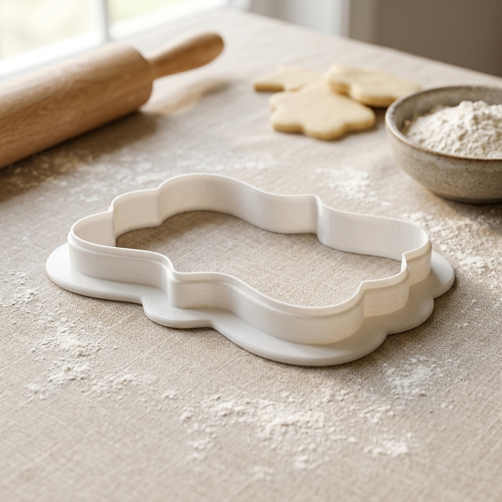 Wavy Plaque Cookie Cutter, 3D Printed Message Plaque