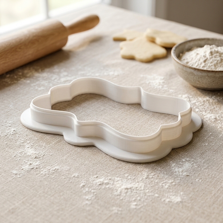 Wavy Plaque Cookie Cutter, 3D Printed Message Plaque