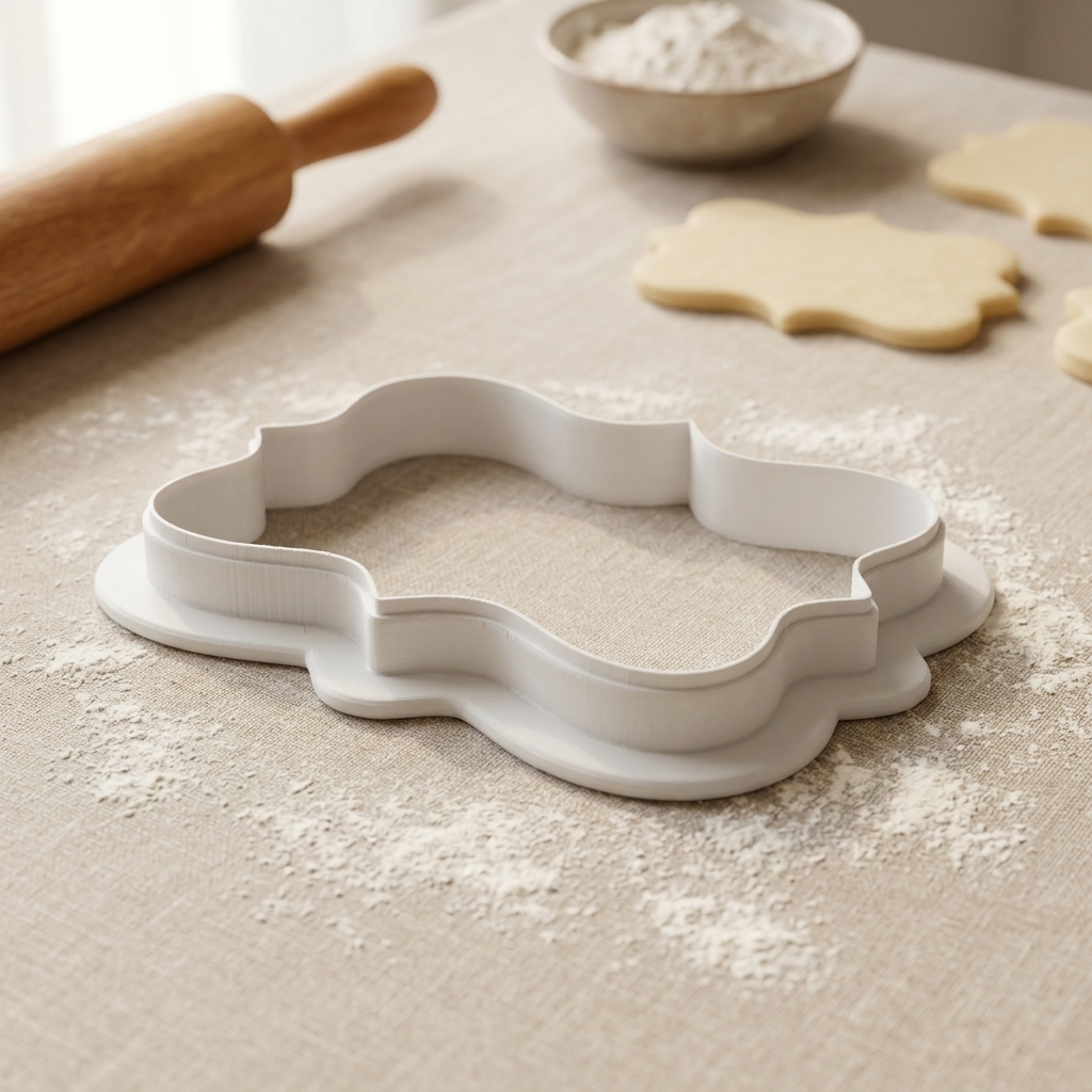 Wavy Splash Plaque Cookie Cutter, 3D Printed Retro Party