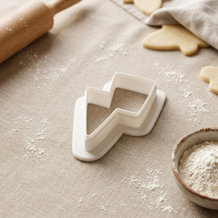 Lightning Bolt Cookie Cutter, 3D Printed Racing Theme