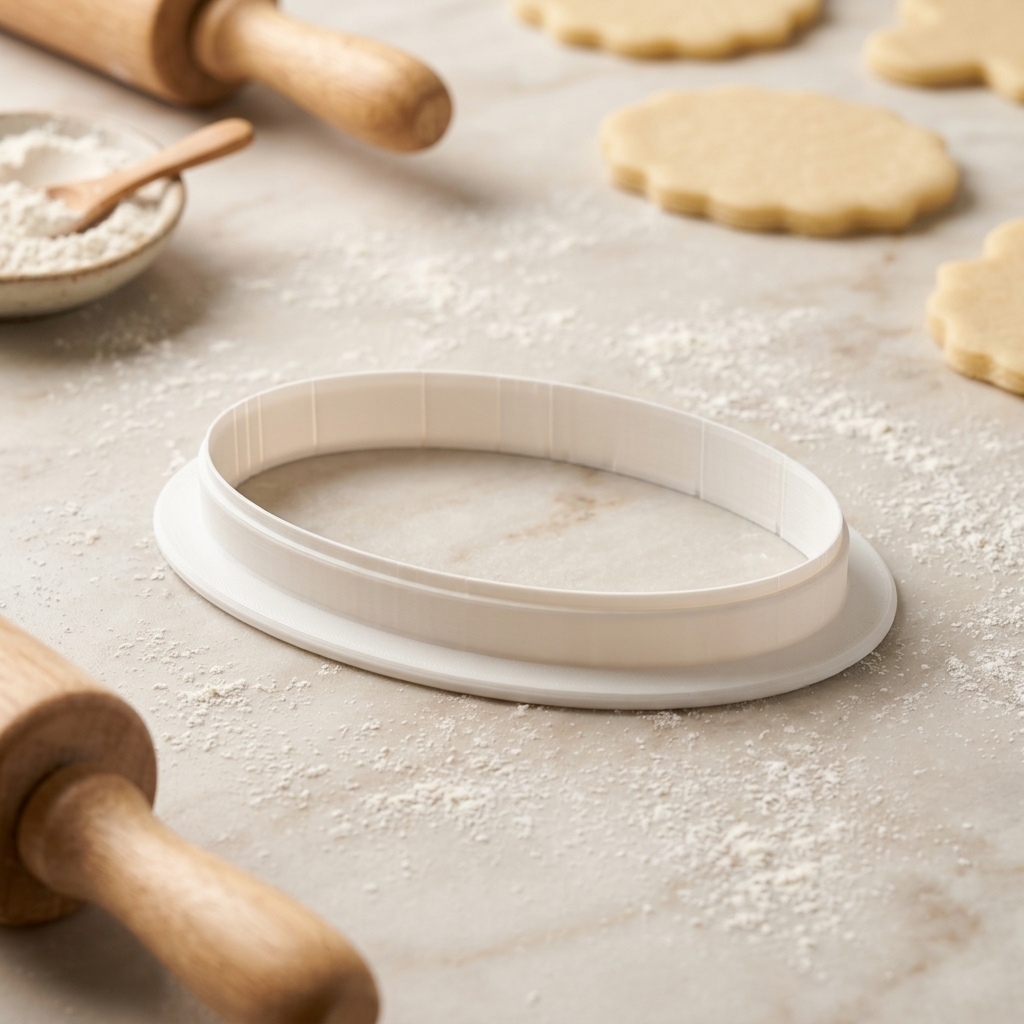Oval Plaque Cookie Cutter, 3D Printed Sports Party
