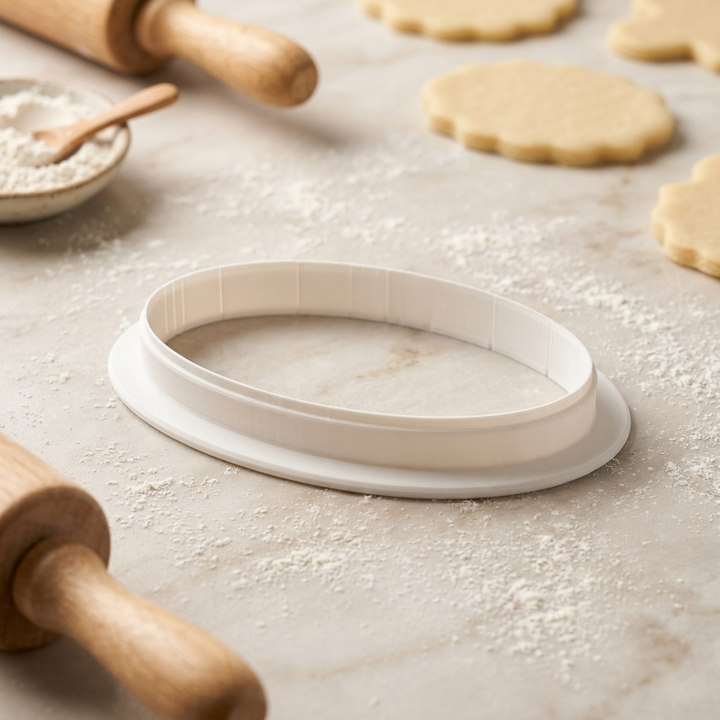 Oval Plaque Cookie Cutter, 3D Printed Sports Party