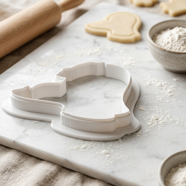 Wildflower Veil Bride Profile Cookie Cutter, 3D Printed Wedding Theme