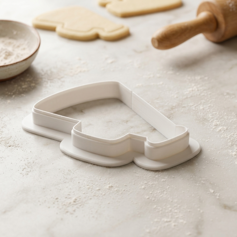 School Spirit Megaphone with Pennant Cookie Cutter, 3D Printed School Theme