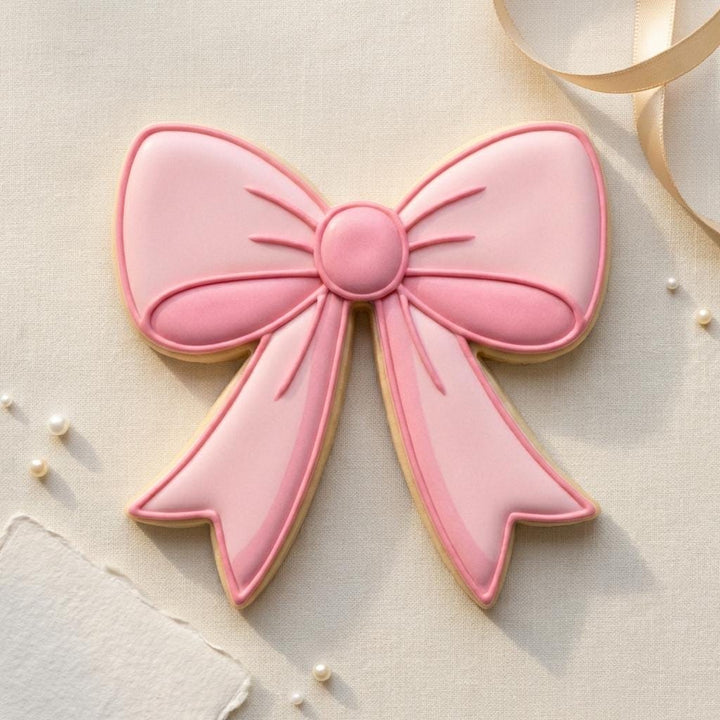 Pink Bow Cookie Cutter, 3D Printed PLA+, Baby Shower Baking