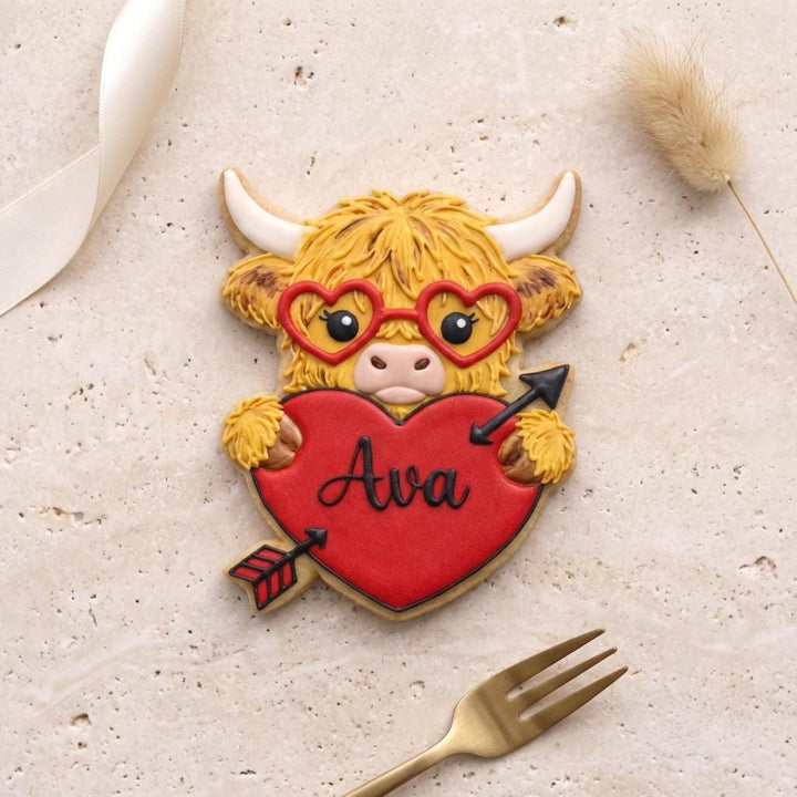 Highland Cow Heart Cookie Cutter  Valentine&