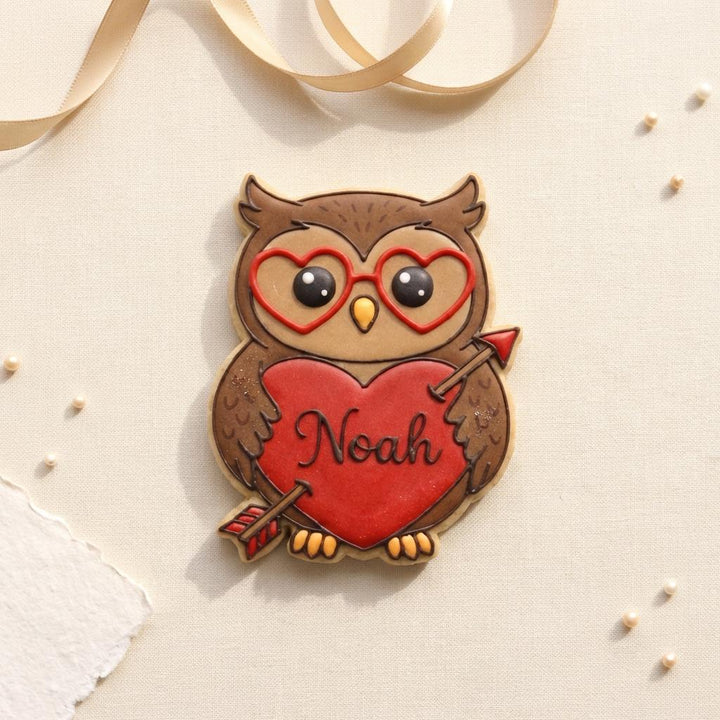 Owl Heart Cookie Cutter - Personalized Valentine&