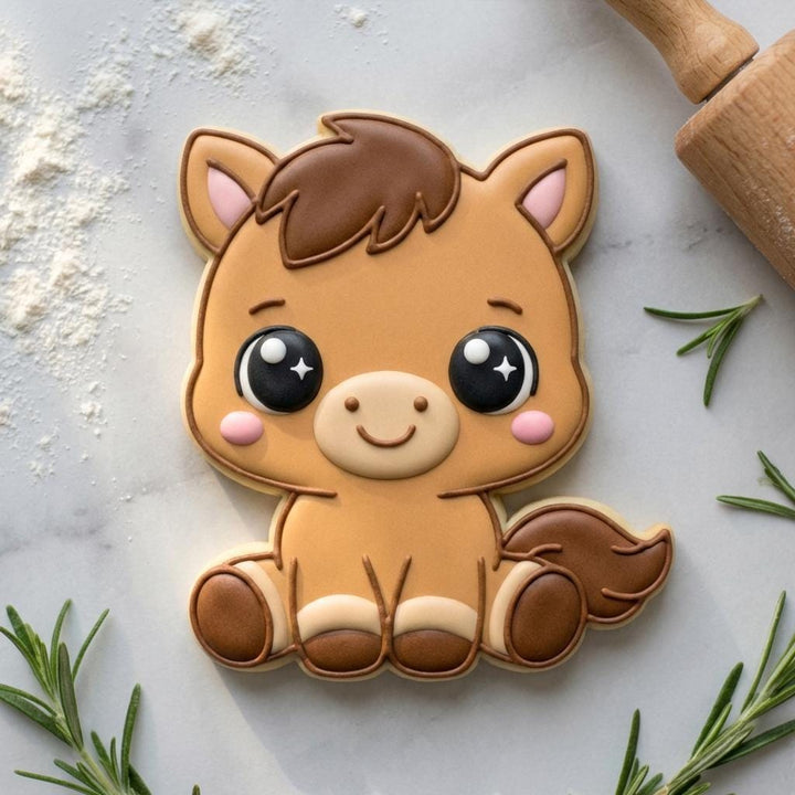 Baby Horse Cookie Cutter, Pony Shape for Sugar Cookies and Fondant