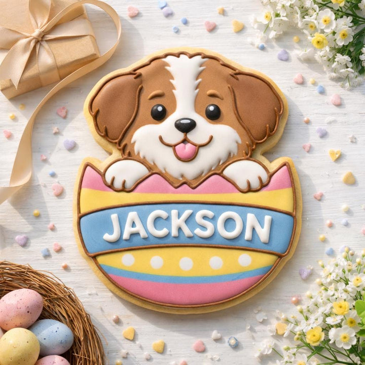 Puppy Easter Egg Cookie Cutter  Cutter for Spring Baking &amp; Name Cookies