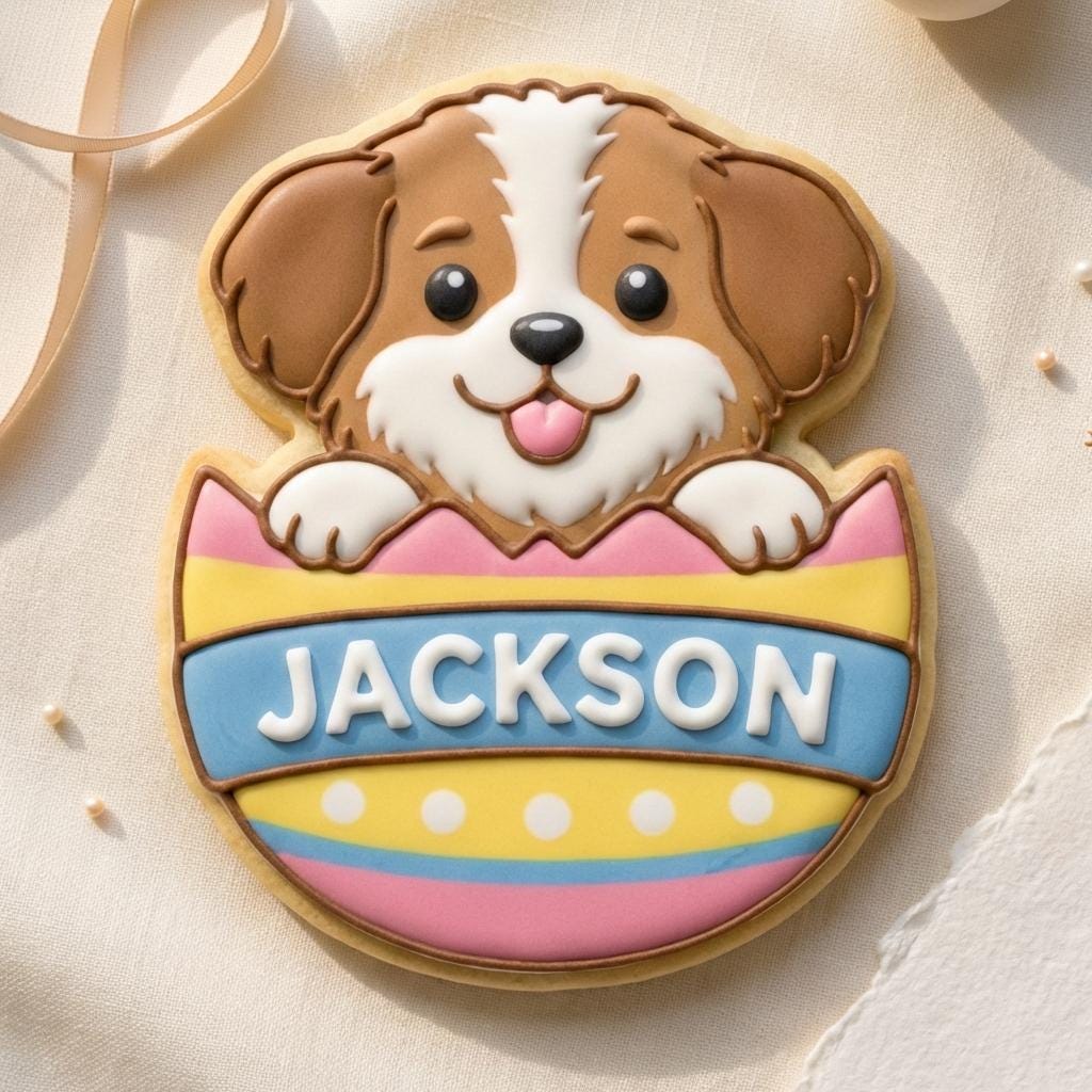 Puppy Easter Egg Cookie Cutter  Cutter for Spring Baking &amp; Name Cookies