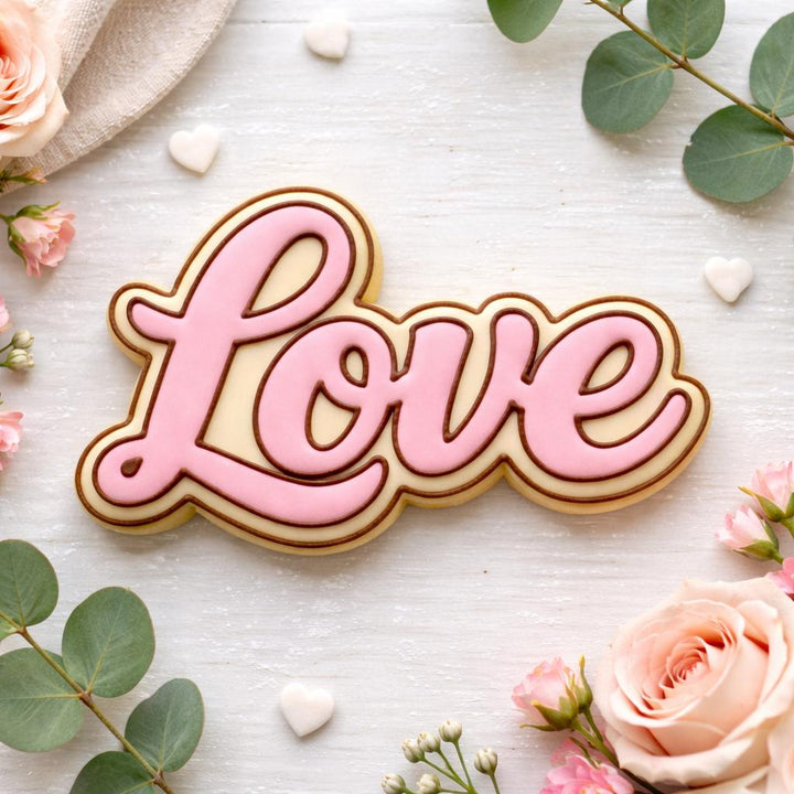 Love Script Cookie Cutter | 3D Printed | Sugar Cookie | Wedding &amp; Valentine