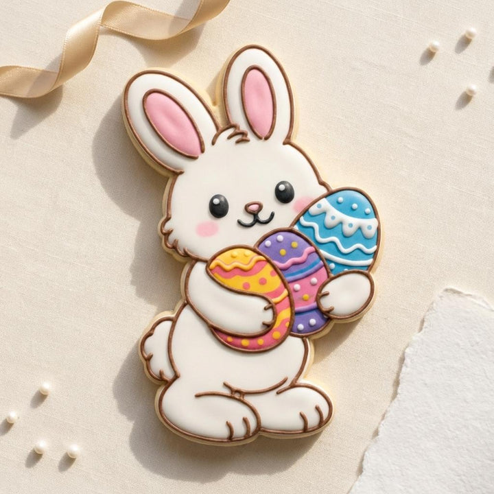 Bunny Holding Easter Eggs Cookie Cutter (3D Printed)