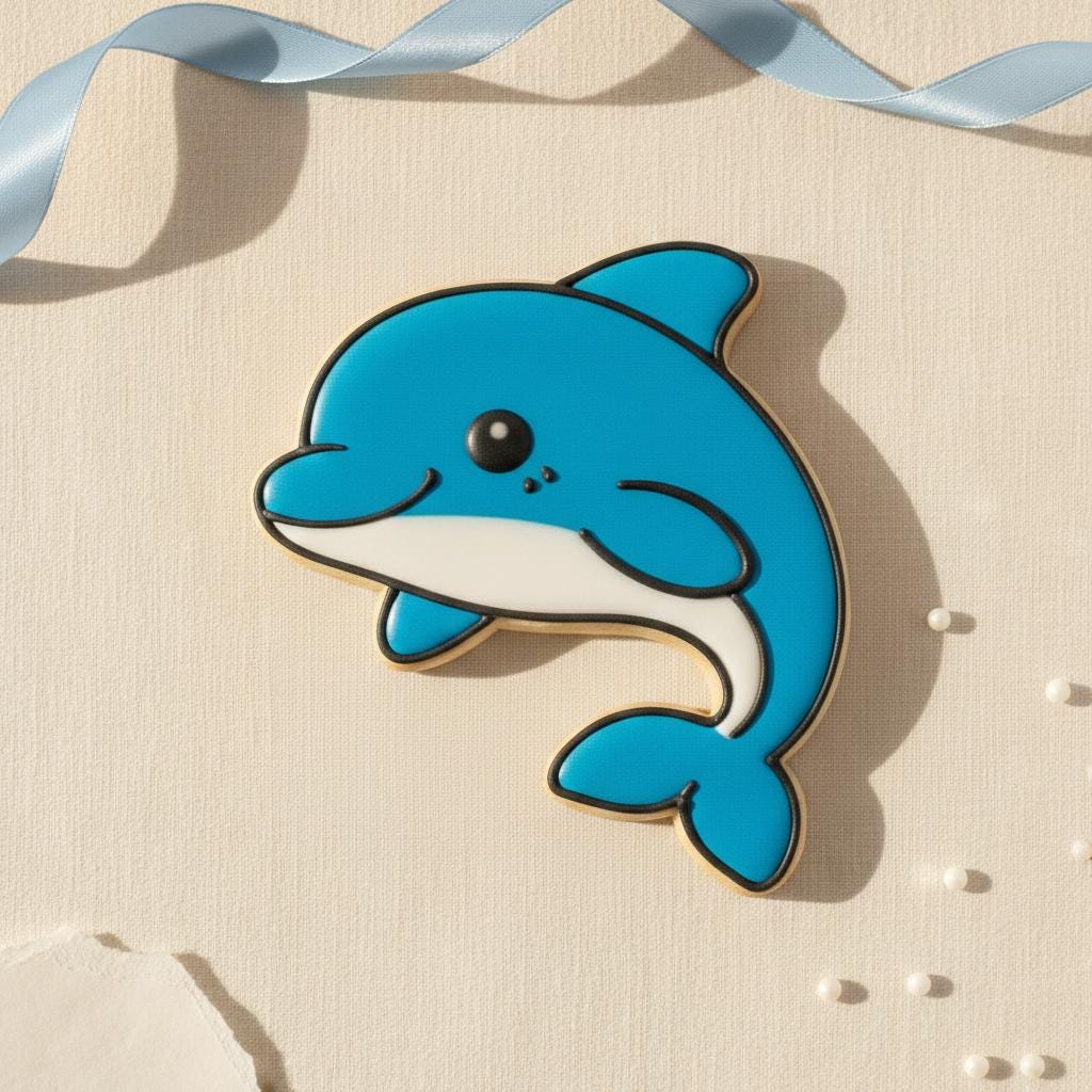 Dolphin Cookie Cutter, 3D Printed for Fondant &amp; Cookie Dough