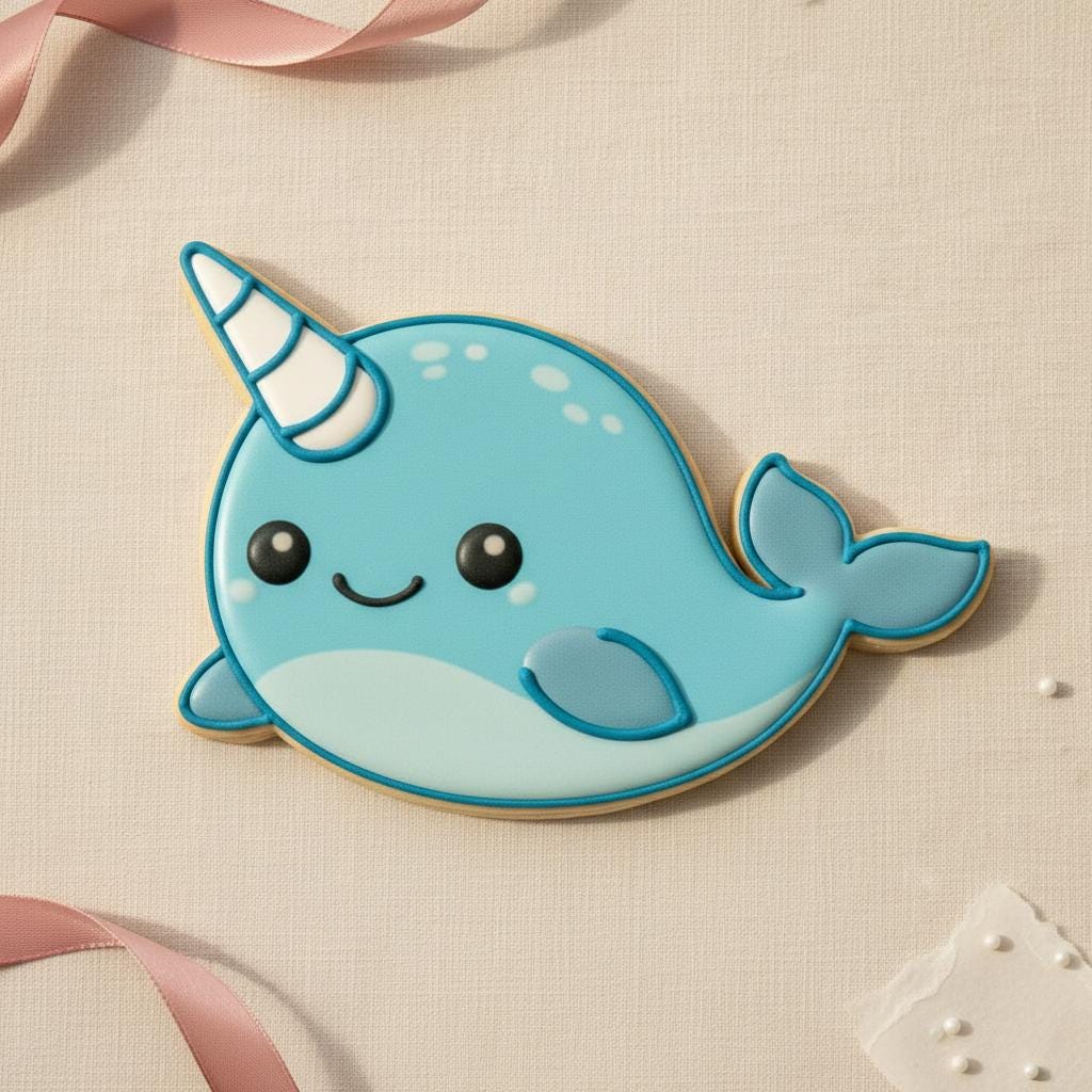 Narwhal Cookie Cutter | 3D Printed | Fondant &amp; Cookie Dough