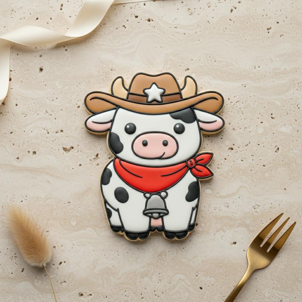 Cow Cookie Cutter, Cowboy Theme, 3D Printed for Fondant &amp; Cookie Dough