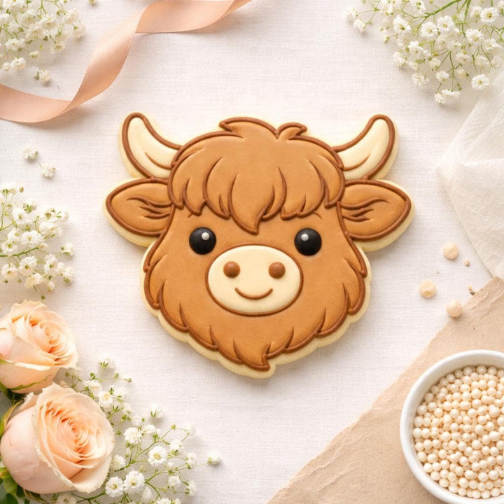 Highland Cow Face Cookie Cutter, 3D Printed for Fondant &amp; Cookies