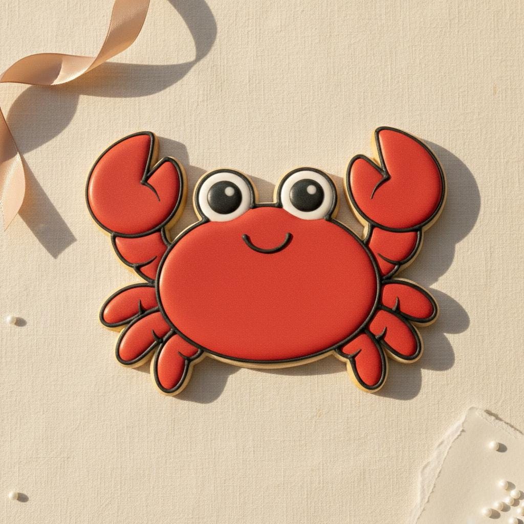 Crab Cookie Cutter, 3D Printed, Fondant &amp; Cookie Dough