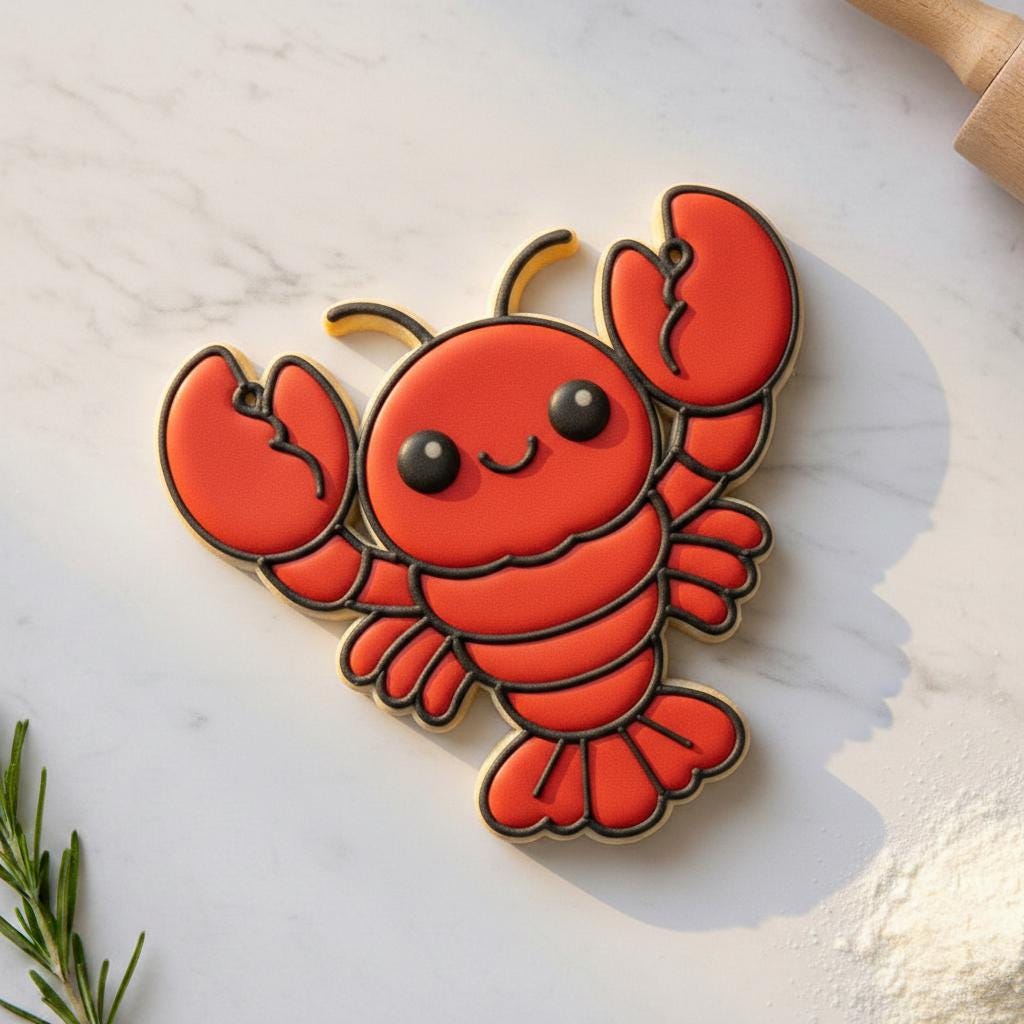Lobster Cookie Cutter, 3D Printed for Sugar Cookies &amp; Fondant