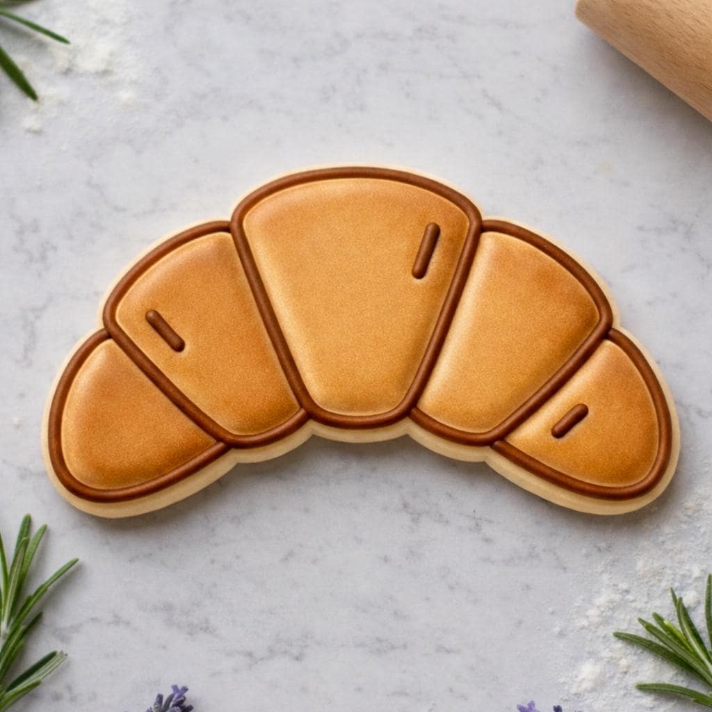 Croissant Cookie Cutter: 3D Printed for Fondant &amp; Cookie Dough
