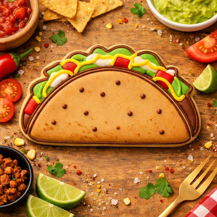 Taco Cookie Cutter, 3D Printed, for Fondant and Sugar Cookies