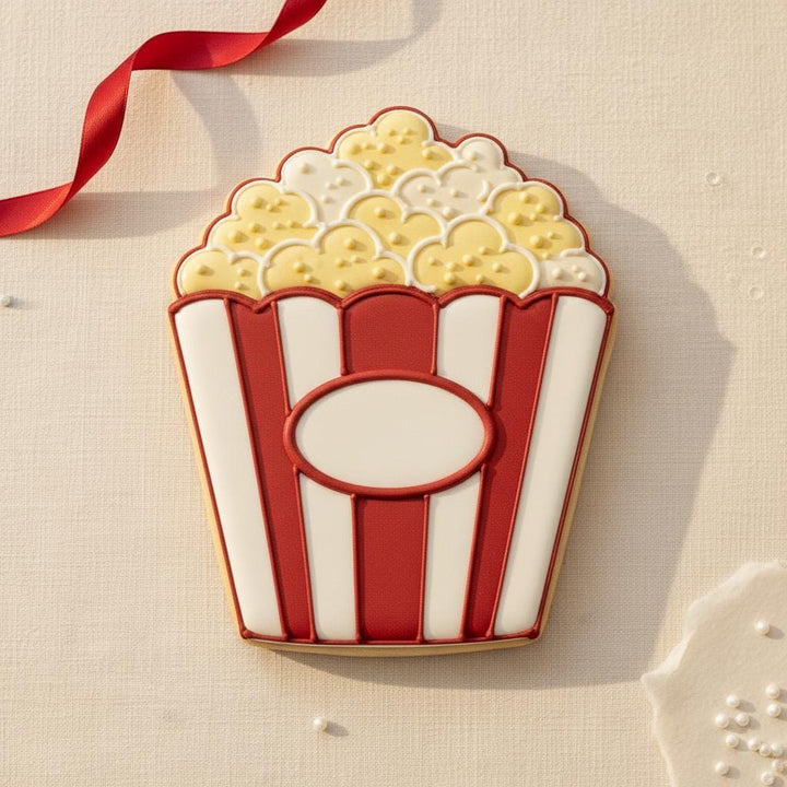 Popcorn Bucket Cookie Cutter, 3D Printed, Movie Night Sugar Cookies &amp; Fondant