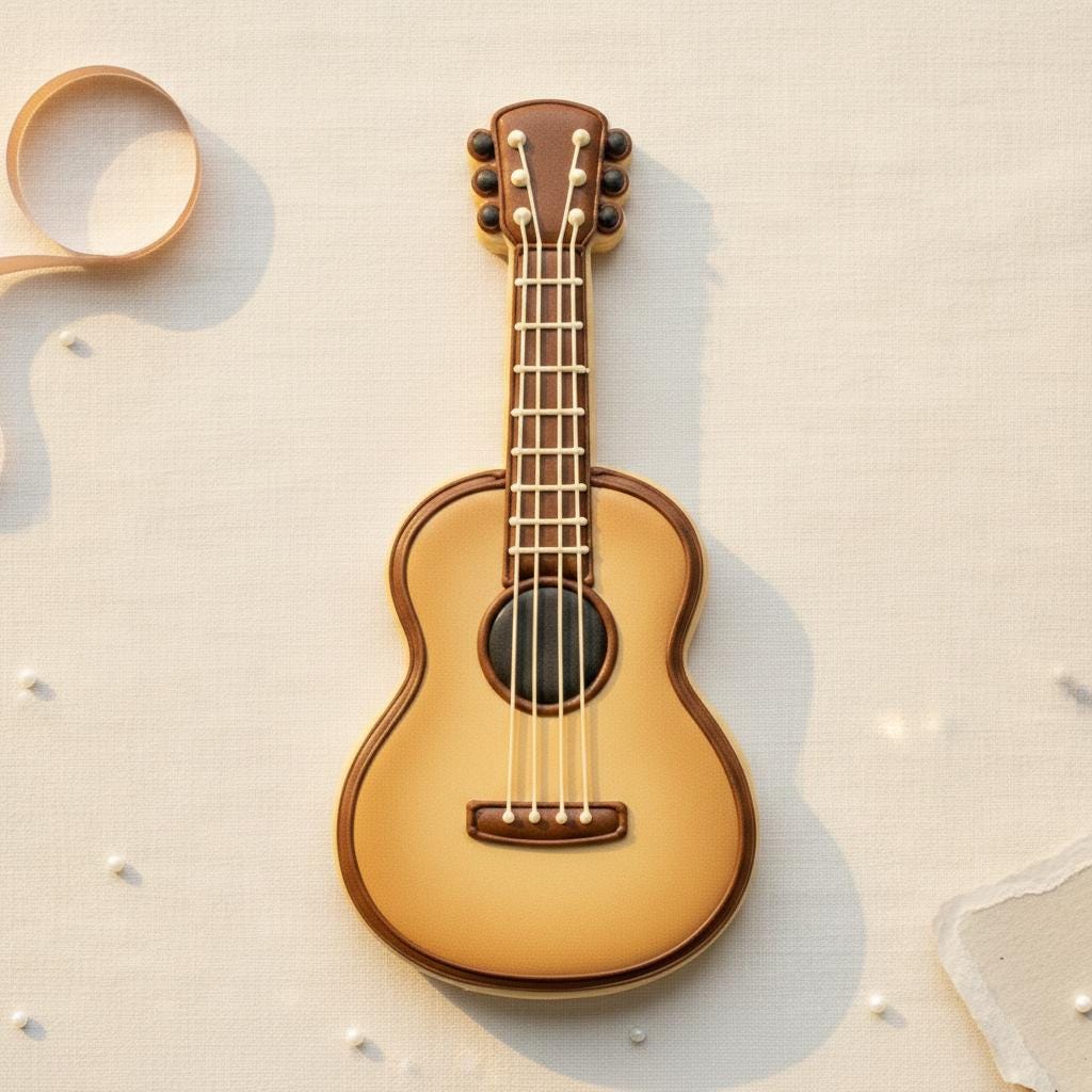 Acoustic Guitar Cookie Cutter, 3D Printed for Fondant &amp; Cookie Dough